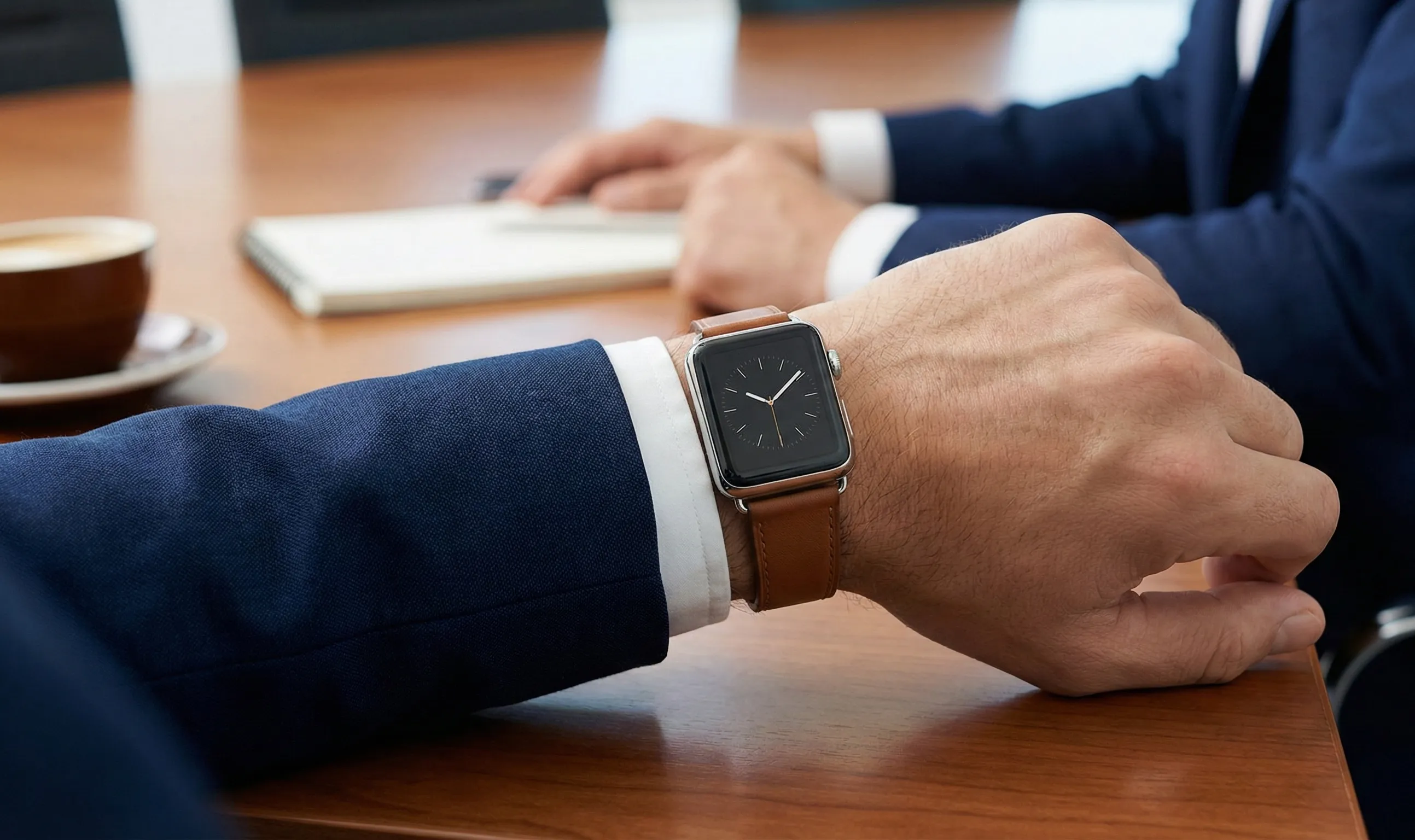 Smartwatch bij een pak